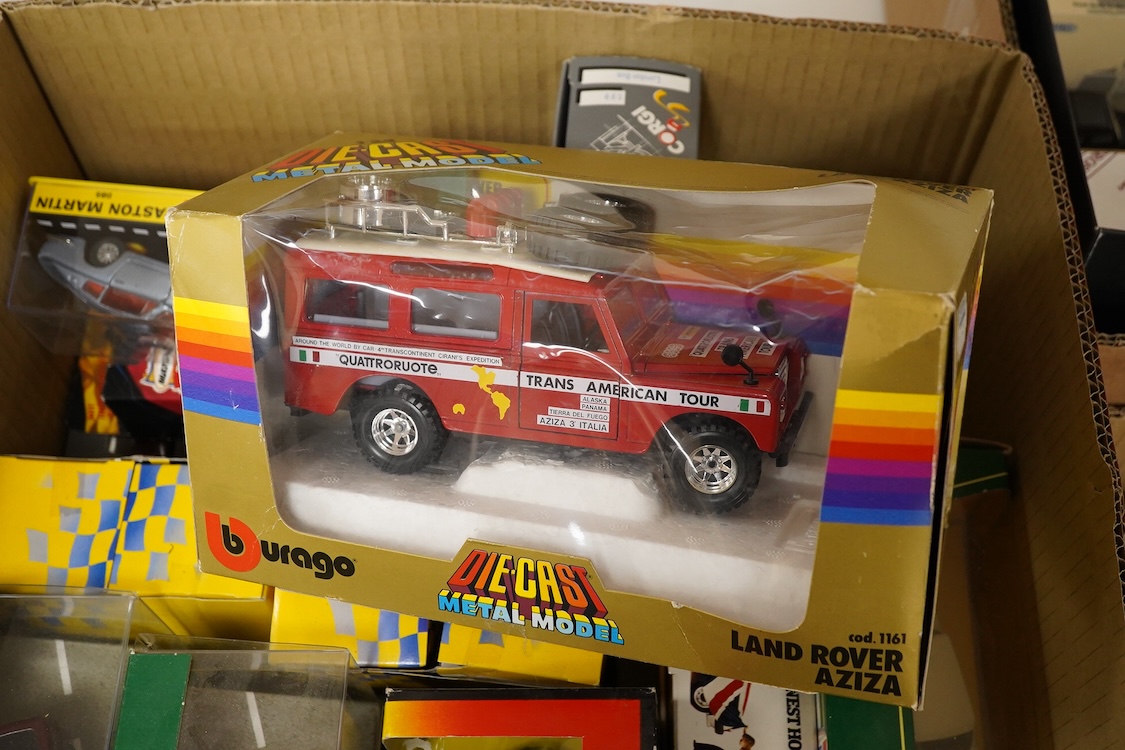 Thirty-six diecast and white metal vehicles, including; four white metal vehicles; a Crossway Models Morris Oxford, a Gem & Cobwebs Austin Taxi, two Lansdown Models; a 1951 Bentley Mk.VI and a 1936 Morris Ten-Four, toget